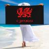 AHUNARLOP Wales Welsh Dragon Yard Flag Beach Towel 27.5 x 55 Inches - Quick Dry Sand-Free Towels | Lightweight & Compact for Travel | Oversized Pool Towel for Adults, Summer, Vacation view 1