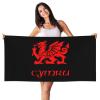 AHUNARLOP Wales Welsh Dragon Yard Flag Beach Towel 27.5 x 55 Inches - Quick Dry Sand-Free Towels | Lightweight & Compact for Travel | Oversized Pool Towel for Adults, Summer, Vacation view 2