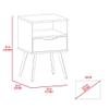 Fnecan Nightstand with One Drawer and Open Shelf, Modern Smokey Oak and White Design, Easy Assembly, Space-Saving Storage Solution for Bedroom or Living Room view 4