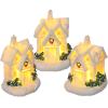 Toyvian 3 Pcs Christmas Village Houses - Winter Village with Light - Miniature Xmas Houses Decorations Desktop Ornament for Holiday Party Home Decor view 1