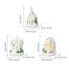Toyvian 3 Pcs Christmas Village Houses - Winter Village with Light - Miniature Xmas Houses Decorations Desktop Ornament for Holiday Party Home Decor view 2