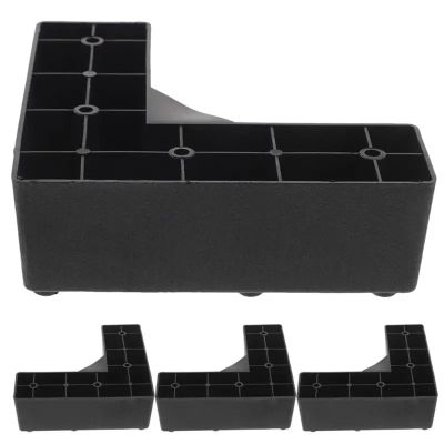 4 Pcs Plastic Support Feet Small Furniture Legs Heavy Duty Foot of Bed Replacement for Sofa Couch(15.50X15.50X5.00CM)