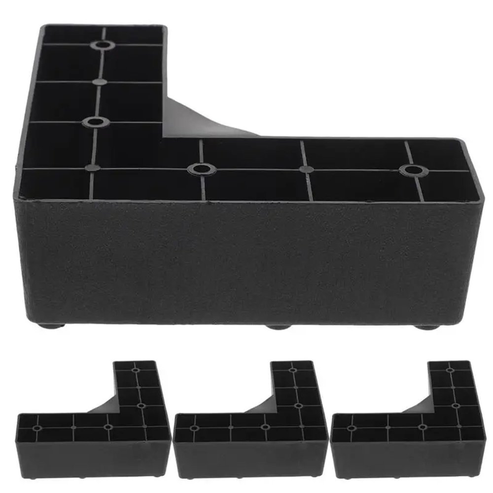 4 Pcs Plastic Support Feet Small Furniture Legs Heavy Duty Foot of Bed Replacement for Sofa Couch(15.50X15.50X5.00CM)