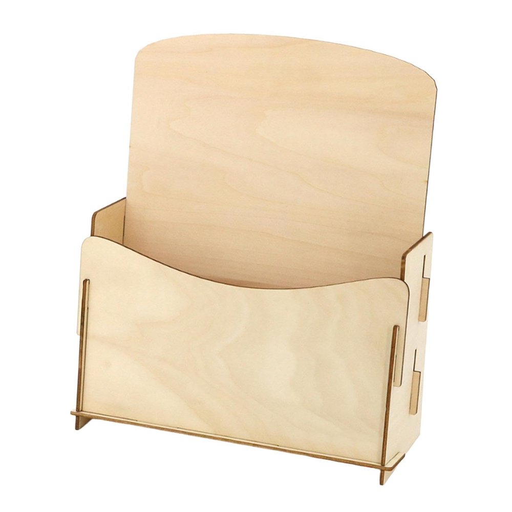 MotiveTech Wooden Display Rack for Magazines and Flyers on Countertop, 12x7x17cm