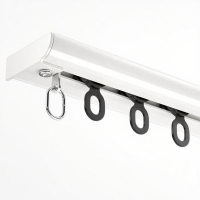Ceiling Mount Curtain Track with Soundproof Strips Hooks Silent Rollers Curtain Rail Sliding Curtain Rod for Living Room Bedroom Office Window Flexible Easy to Install Aluminum(White,10.50 ft)
