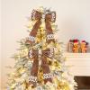 Suncalla 2 Pcs Extra Large Gingerbread Christmas Tree Topper Bow, 12x17.3 view 2