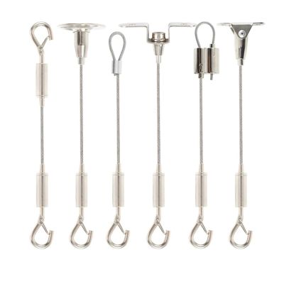 BMXZH 1.5mm Wire Rope Spring Hook Adjustable Hanging Clothesline Fixed Guardrail Lock Lifting Code Double Hole Telescopic(0.5 Meter,Type E)