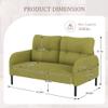 47" Loveseat Sofa, Small Couches for Small Spaces, Comfy Corduroy, Solid Wood Frame, Modern Deep Seat, 2 Seater Couch with Side Pockets for Bedroom, Living Room, Apartment, Office (Olive Green) view 2