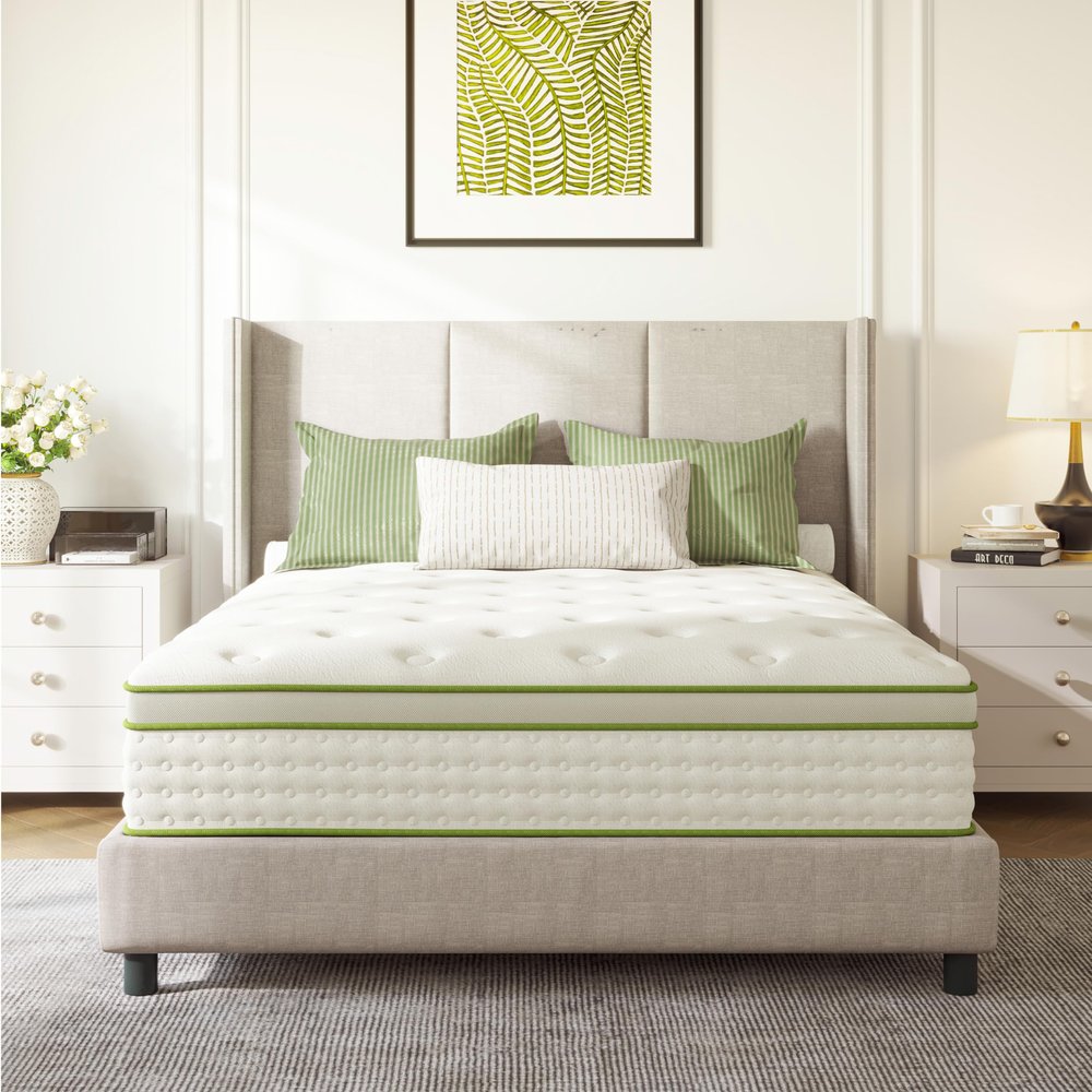 Emerspring Queen Mattress 14 Inch Hybrid Memory Foam Mattress in a Box with Individual Pocket Innerspring for Motion Isolation & Pressure Relief, Edge Support, Medium Firm