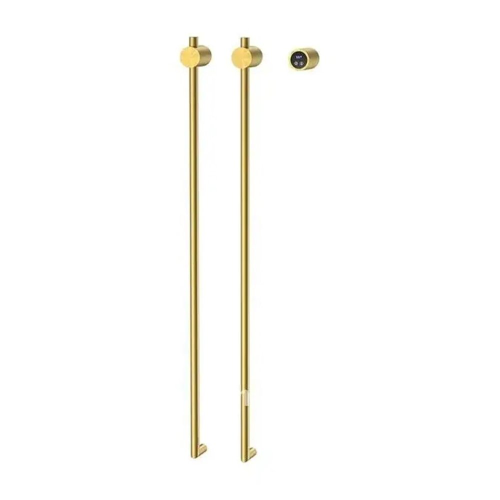 Bathroom Vertical Heated Towel Rail Bathrobe 2 Rack Electric Smart Thermal Bar Hidden Towel Warmer Towel Wire Heated(Brushed Gold,Other_110V)