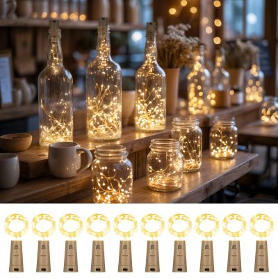 inpmrl Bottle Lights with Cork, 20 LED 7ft Warm White Copper Wire Lights