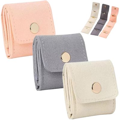 Mini Travel Jewelry Bag, Examinte Portable Foldable Travel Jewelry Organizer Case with Buckle, Protectenm Mini Pouch, Jewelrys Bags for Earrings, Rings, Necklaces (3PCS)