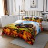 Manfei Thanksgiving Day Bedspread Queen Size,Cartoon Turkey Pumpkins Coverlet Set 3pcs,Autumn Harvest Theme Quilted Coverlet with 2 Pillowcases,Kids Boys Room Decor,Soft Bedding Quilt view 4
