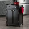 ONMYJFD Trolley Kitchen Islands & Trolleys Espresso Finish Wood Utility Kitchen Cart Organizer Cart with Wheels view 2