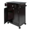 ONMYJFD Trolley Kitchen Islands & Trolleys Espresso Finish Wood Utility Kitchen Cart Organizer Cart with Wheels view 3