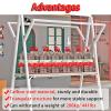 CHZDPP High Load-Bearing Capacity Metal Food Carts, Mobile Food Cart with 4 Wheels, Foldable Vendor's Stall Kiosk for Coffee/Flower/Cake/Veggies(Color 4,Small) view 3