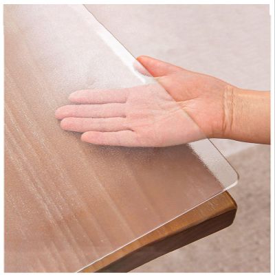 Wood Table Protector Cover Mat Frosted Tablecloth Protectors 2mm Waterproof Crystal Soft Plastic Desk Pad PVC Roll Coffee Dining Table Mat Pad Furniture Protector Mat Frosted 16"x44" Thick