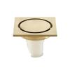 DYKWSWYX Round Floor Drain Grate 10cm X 10cm, Brass Anti-Smell Valve Cover for Shower Bathroom Kitchen, Chrome Plated Copper, 1PC Bath Drain Accessory(Brushed Gold) view 1