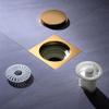 DYKWSWYX Round Floor Drain Grate 10cm X 10cm, Brass Anti-Smell Valve Cover for Shower Bathroom Kitchen, Chrome Plated Copper, 1PC Bath Drain Accessory(Brushed Gold) view 4
