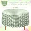 12 Pack Sage Green Plastic Checkered Tablecloth Round, Premium Decorative Disposable Sage Green Gingham Plaid Table Cloths for Parties, Round Party Table Cover for Baby Shower Picnic Birthday, 84 Inch view 2