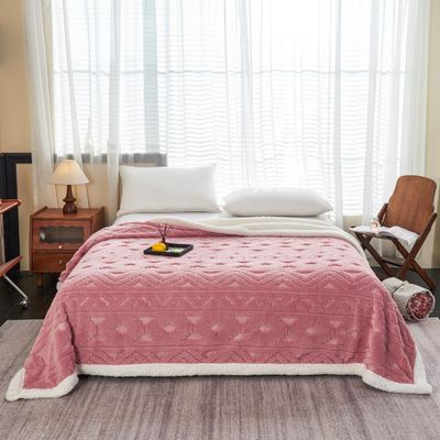 LEVINIS Boho Sherpa Fleece Blanket 80'' 90'', Ultra Soft Aztec Queen Blankets for All Season, Cozy, Plush, Bohemian Throw Blanket for Bed/Couch/Sofa/Office/Camping, Pink