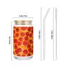 3d Pizza Pepperoni Printing 16oz Drinking Glasses Set For Coffee Accessories Iced Beer Cups,Glass Cup Reusable For Gifts view 4