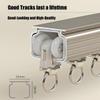 Aluminum Ceiling Mount Curtain Track with Hooks Silent Rollers Curtain Rail Sliding Curtain Rod for Living Room Bedroom Office RV-Shower and Room Divider Easy to Install(Gold,4.92 ft) view 4