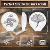 ANATTASOUL 2Pcs Coffee Ceramic Spoon Rest Ginkgo Biloba Pattern 3.34"x3.54" Cute Spoon Holder, Heat Resistant Utensil Holder for Coffee Bar Decor Women Men, Housewarming Gifts view 2
