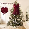 Christmas Decorations - 2 Pack Large Red Velvet Christmas Bows view 4