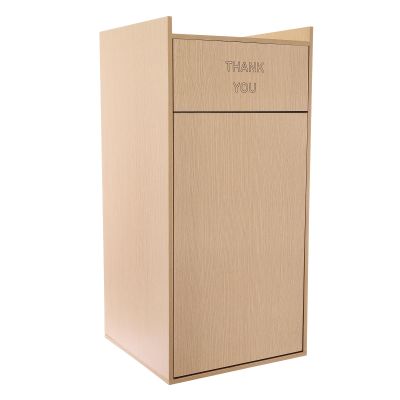 GUEYYSAN 30L Restaurant Trash Can, Commercial Garbage Collection Container with Trash Bag Garbage Receptacle with Tray Top Large Freestanding Waste Bin for Home Restaurants Cafeterias (Wood Color)