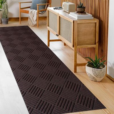 2' x 20' Non Slip Runner Rug for Hallway Indoor Outdoor, TPR Backed Carpet Runner for Entryway, Laundry, Kitchen, Garage, Custom Size Washable Floor Mat for High Traffic Areas