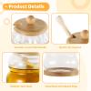 2 Pack Of Glass Honey Jars With Wooden Dipper, Wide Mouth Container With Wooden Lid And Base, Ideal For Kitchen Maple Syrup Dispenser, Excellent Gift For Christmas And Mother'S Day (11 Oz & 14.2 Oz) view 2