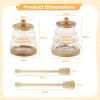 2 Pack Of Glass Honey Jars With Wooden Dipper, Wide Mouth Container With Wooden Lid And Base, Ideal For Kitchen Maple Syrup Dispenser, Excellent Gift For Christmas And Mother'S Day (11 Oz & 14.2 Oz) view 4