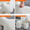 Fuzzy Sherpa Horse Animal Shape Ottoman Footstool,Animal Stool with Soft Padded Cushion and Non-Slip Feet,Kids&Adult Pouffe Footstool for Bedroom,Living Room or Entryway,Gift(33*17*26inch, Red) view 4