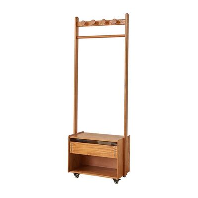ZzleoyuUUs-12 Coat Stand Solid Wood Hanger Floor-standing Bedside Table Coat Rack Bedroom Storage Cabinet Integrated Removable Clothes