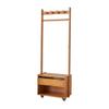 ZzleoyuUUs-12 Coat Stand Solid Wood Hanger Floor-standing Bedside Table Coat Rack Bedroom Storage Cabinet Integrated Removable Clothes view 1