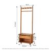 ZzleoyuUUs-12 Coat Stand Solid Wood Hanger Floor-standing Bedside Table Coat Rack Bedroom Storage Cabinet Integrated Removable Clothes view 2