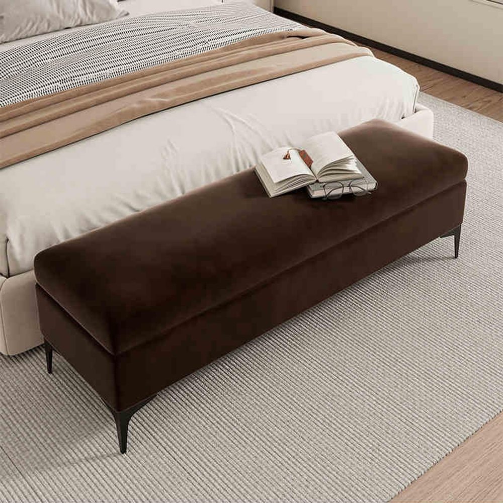 DQSPDBD Storage Benches with Seating Upholstered Velvet Ottoman Bench with Metal LegsStorage Bench at Entranceend of Bed Bench Wooden Storage Bench, Bedroom Bench Storage Ottoman Bench for Hallway