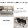 DQSPDBD Storage Benches with Seating Upholstered Velvet Ottoman Bench with Metal LegsStorage Bench at Entranceend of Bed Bench Wooden Storage Bench, Bedroom Bench Storage Ottoman Bench for Hallway view 3