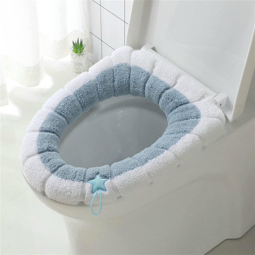 2pcs Toilet Seats, Toilet Seat Cover Cushion Bathroom Soft and Warm Washable Cover Pads Toilet seat