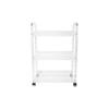 Bloomingville Clear Acrylic 3-Tier Bar Cart on Casters, White view 1