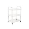 Bloomingville Clear Acrylic 3-Tier Bar Cart on Casters, White view 3