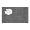 Chilewich Mini Basketweave Placemats in Cool Grey - Set of 4 - Easy Care Woven Tabletop Textiles - Indoor/Outdoor - 19" x 14" Rectangle view 1