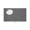 Chilewich Mini Basketweave Placemats in Cool Grey - Set of 4 - Easy Care Woven Tabletop Textiles - Indoor/Outdoor - 19" x 14" Rectangle view 2