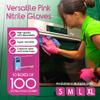 Inspire Pink Gloves Disposable Latex Free | Nitrile Pink Glove Hair and Nail Salon, Esthetician Nitrile Disposable Gloves (1000, Medium) view 2