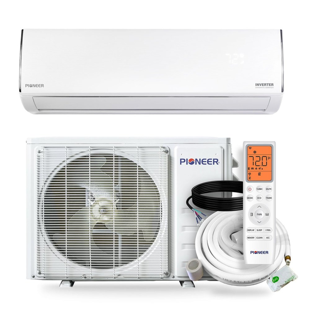 Diamante Essenza 17,000 BTU 17 SEER2 230V High-Wall Ductless Mini-Split Air Conditioner Inverter Heat Pump with 16 Ft. Kit