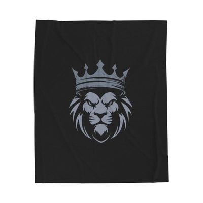 Lion Head Portrait Plush Blanket - Majestic Lion Throw - Soft Warm Home Decor Gift, Multicolor, 50" 60"