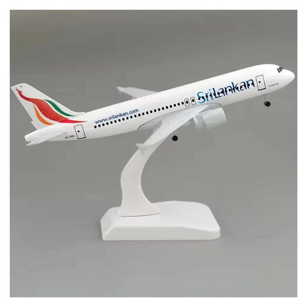 Display Scale Aircraft 20cm 1:400 for Airbus A320 Sri Lankan Airlines Plane Alloy Metal Aircraft Simulation Model Suitable for Gift Giving