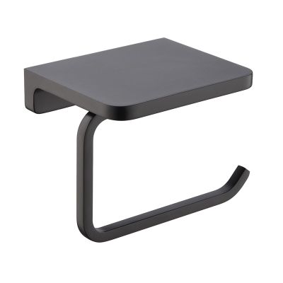 DFWZMQTG Smooth Toilet Paper Holder with Shelf Steel Tissue Paper Roll Hanger Wall Mount WC Bathroom Accessories(E)