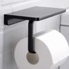 DFWZMQTG Smooth Toilet Paper Holder with Shelf Steel Tissue Paper Roll Hanger Wall Mount WC Bathroom Accessories(E) view 3